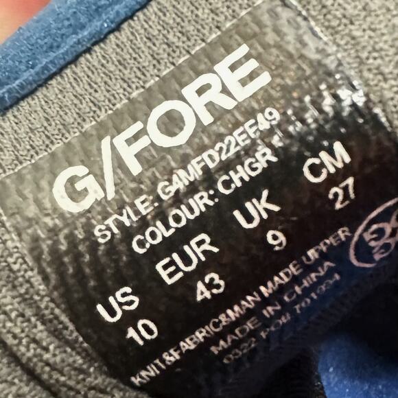 G/FORE MG4X2 Limited Edition Cross Trainer Golf Shoes Men 10 Charcoal Grey Red - Picture 9 of 16